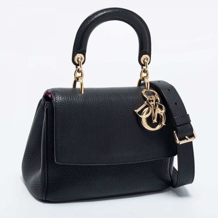 Pre Owned Dior Black Leather Mini Be Dior Top Handle Bag