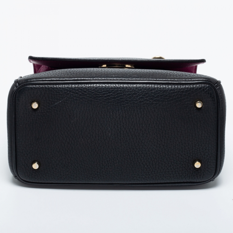 Pre Owned Dior Black Leather Mini Be Dior Top Handle Bag