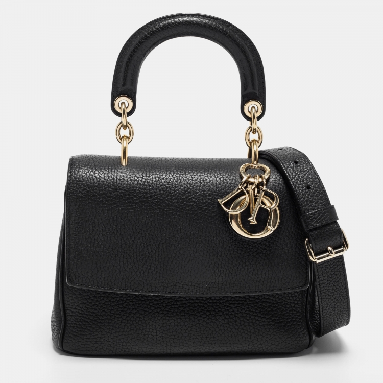 Pre Owned Dior Black Leather Mini Be Dior Top Handle Bag