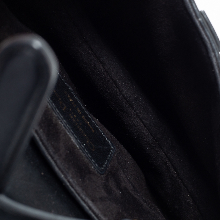 Pre Owned Dior Black Leather Mini Saddle Bag