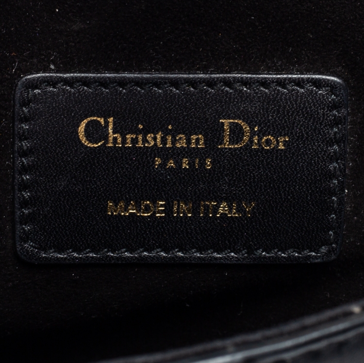 Pre Owned Dior Black Leather Mini Saddle Bag