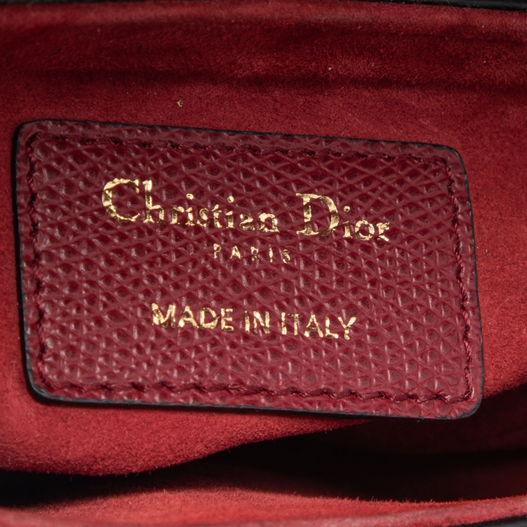 Pre Owned Dior Burgundy Leather Saddle Bag