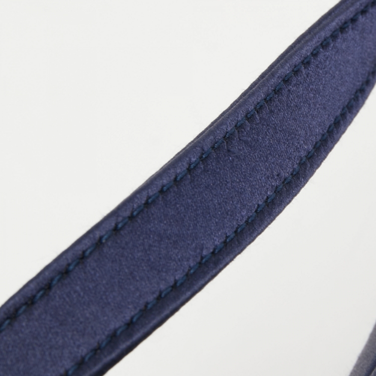 Pre Owned Dior Blue Satin Mini Crystal Embellished Logo Saddle Bag