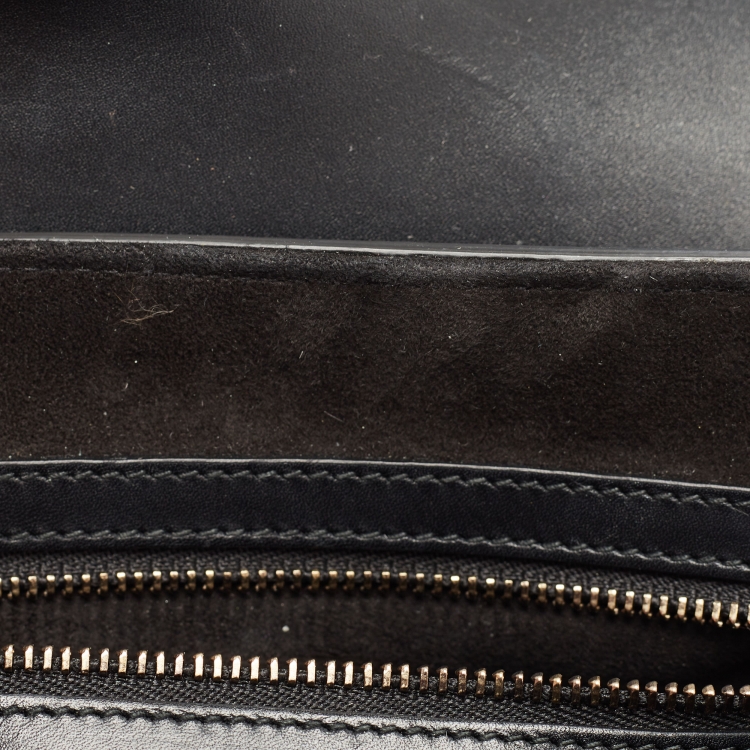 Pre Owned Dior Black Leather Medium Saddle Bag
