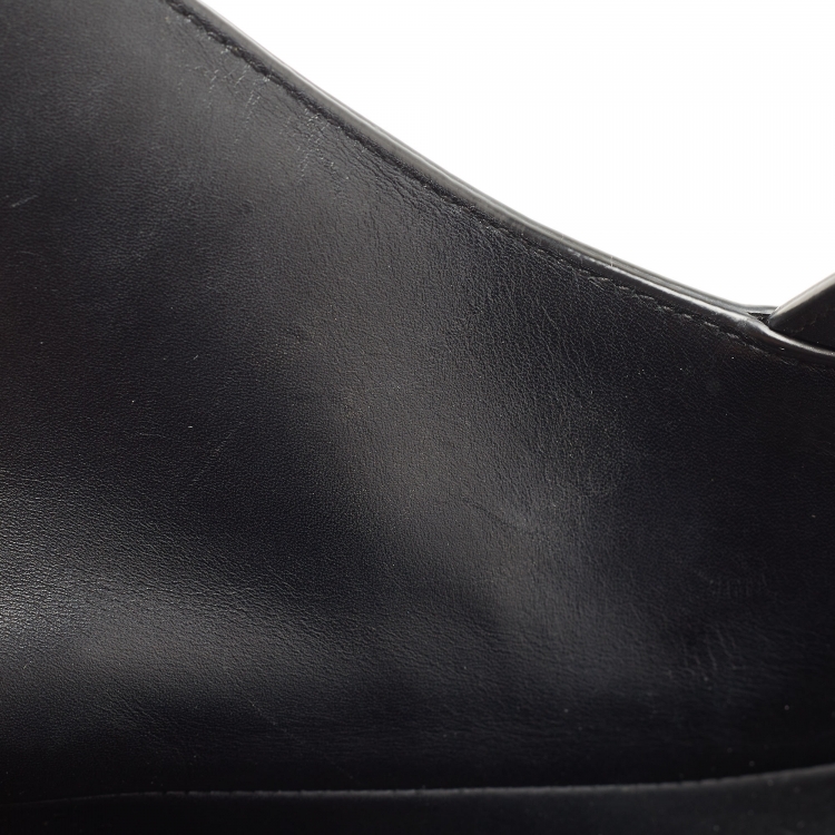 Pre Owned Dior Black Leather Medium Saddle Bag
