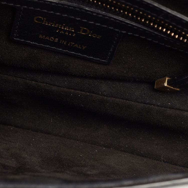 Pre Owned Dior Black Leather Medium Saddle Bag