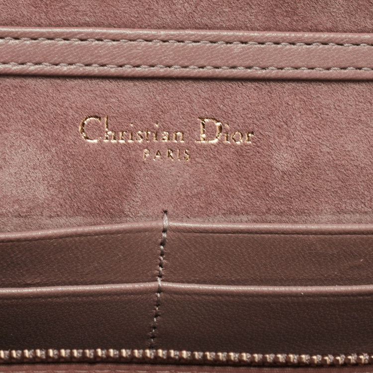 Pre Owned Dior Pink Leather Studded Diorama Wallet on Chain