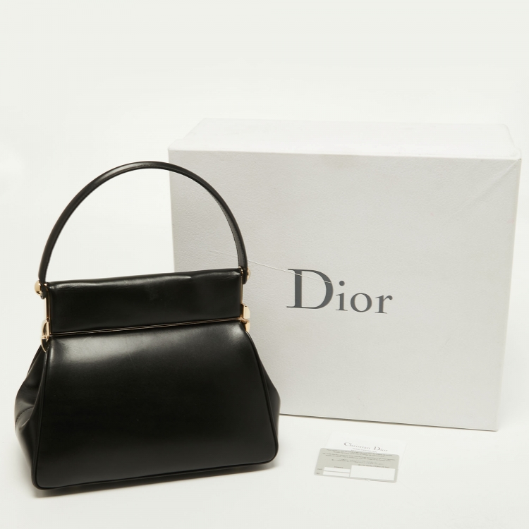 Pre Owned Dior Black Leather Babe Vanity Top Handle Bag