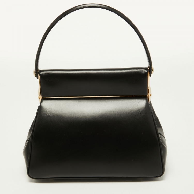 Pre Owned Dior Black Leather Babe Vanity Top Handle Bag