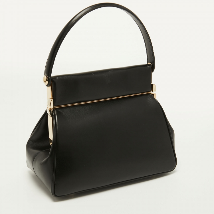 Pre Owned Dior Black Leather Babe Vanity Top Handle Bag