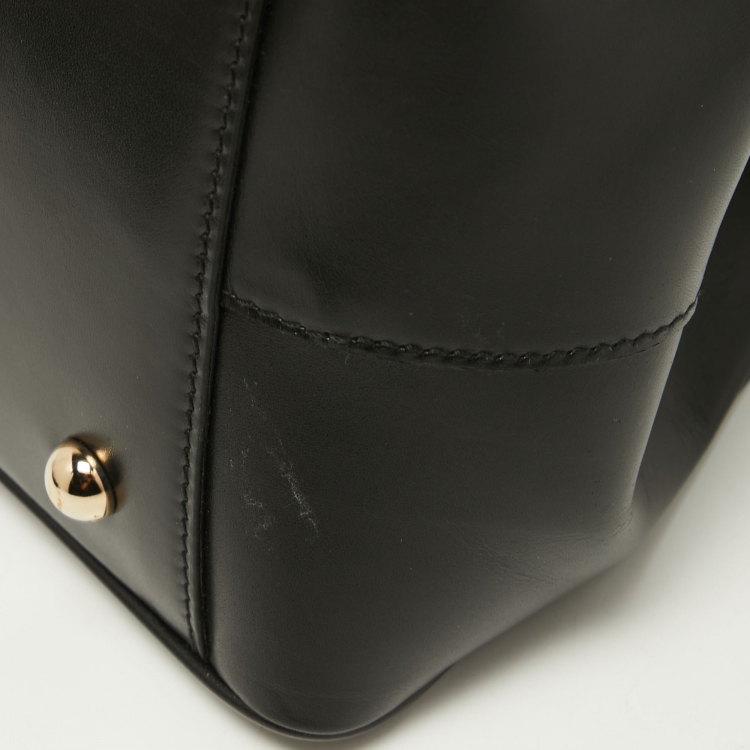 Pre Owned Dior Black Leather Babe Vanity Top Handle Bag