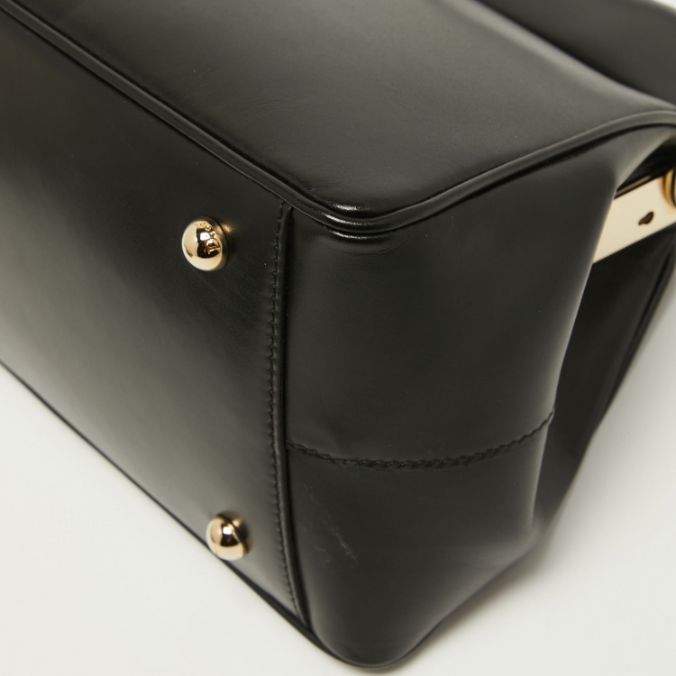Pre Owned Dior Black Leather Babe Vanity Top Handle Bag