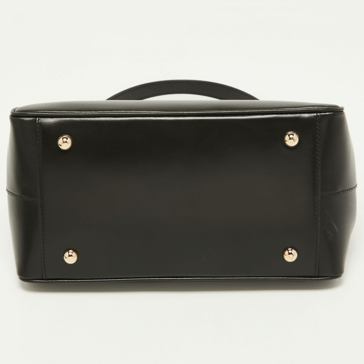 Pre Owned Dior Black Leather Babe Vanity Top Handle Bag