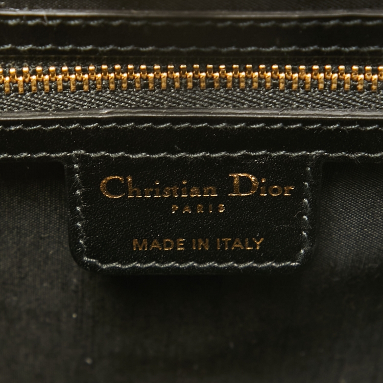 Pre Owned Dior Black Leather Babe Vanity Top Handle Bag