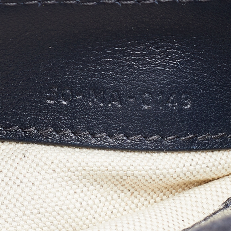 Pre Owned Dior Blue Oblique Canvas and Leather Saddle Belt Bag