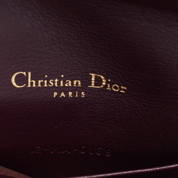 Pre Owned Dior Burgundy Oblique Canvas and Leather Saddle Belt Bag
