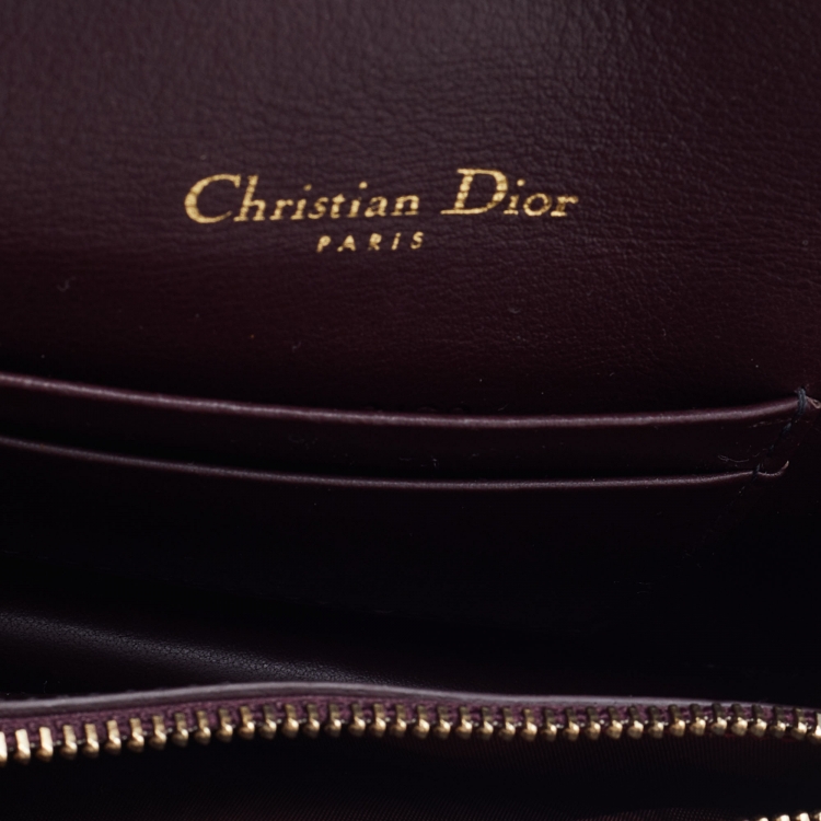 Pre Owned Dior Burgundy Oblique Canvas and Leather Saddle Belt Bag