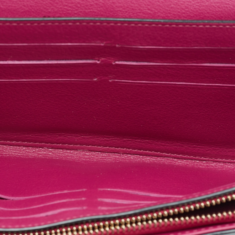 Pre Owned Dior Black/Pink Leather Diorissimo Rencontre Chain Wallet