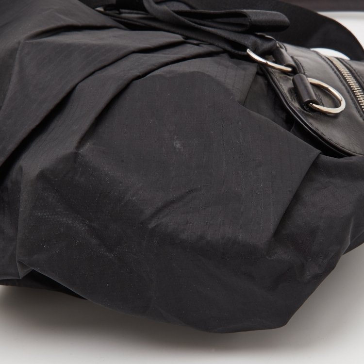 Pre Owned Dior Black Leather and Nylon Corset Ballet Hobo