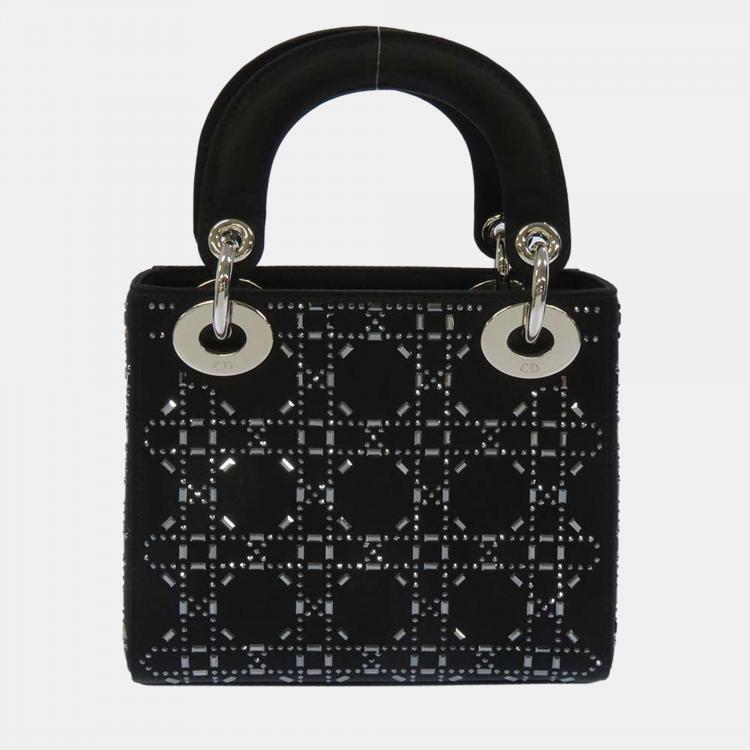 Pre Owned Dior Black Leather Studded Lady Dior Bag