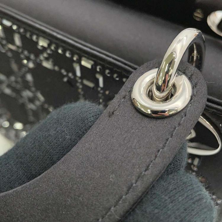 Pre Owned Dior Black Leather Studded Lady Dior Bag