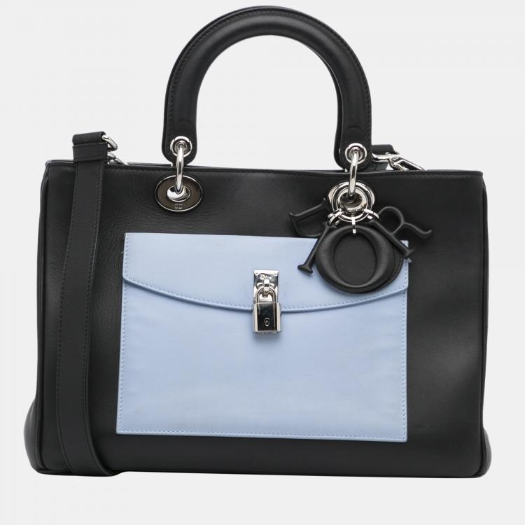 Dior 'Diorissimo' Large Leather Two Handle Black Bag