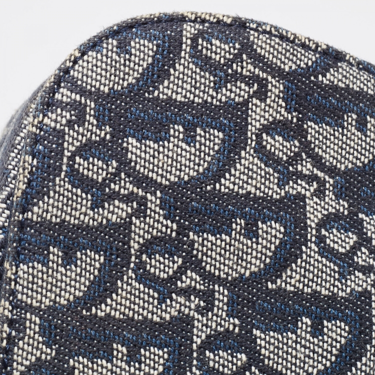 Pre Owned Dior Navy Blue Oblique Canvas and Leather Malice Hobo