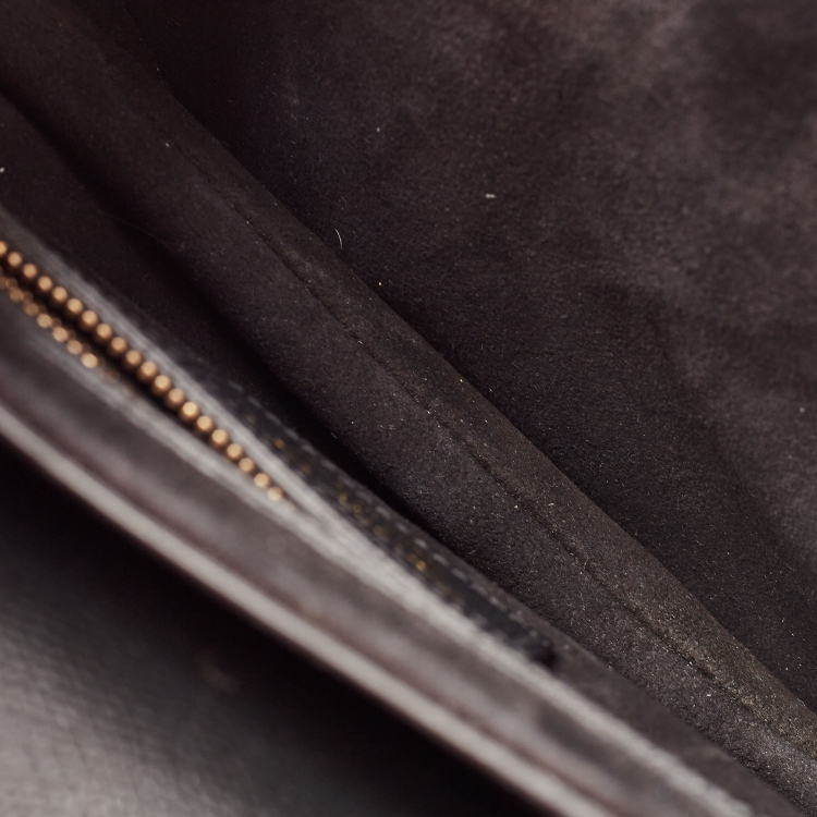 Pre Owned Dior Black Grained Leather Saddle Bag