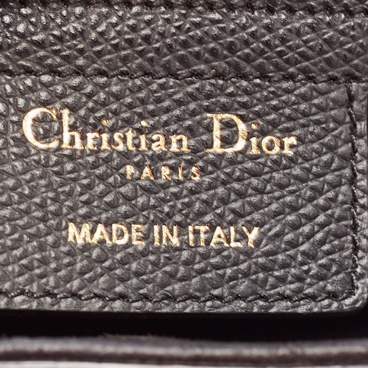 Pre Owned Dior Black Grained Leather Saddle Bag