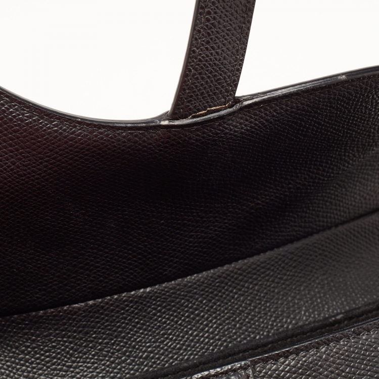 Pre Owned Dior Black Grained Leather Saddle Bag