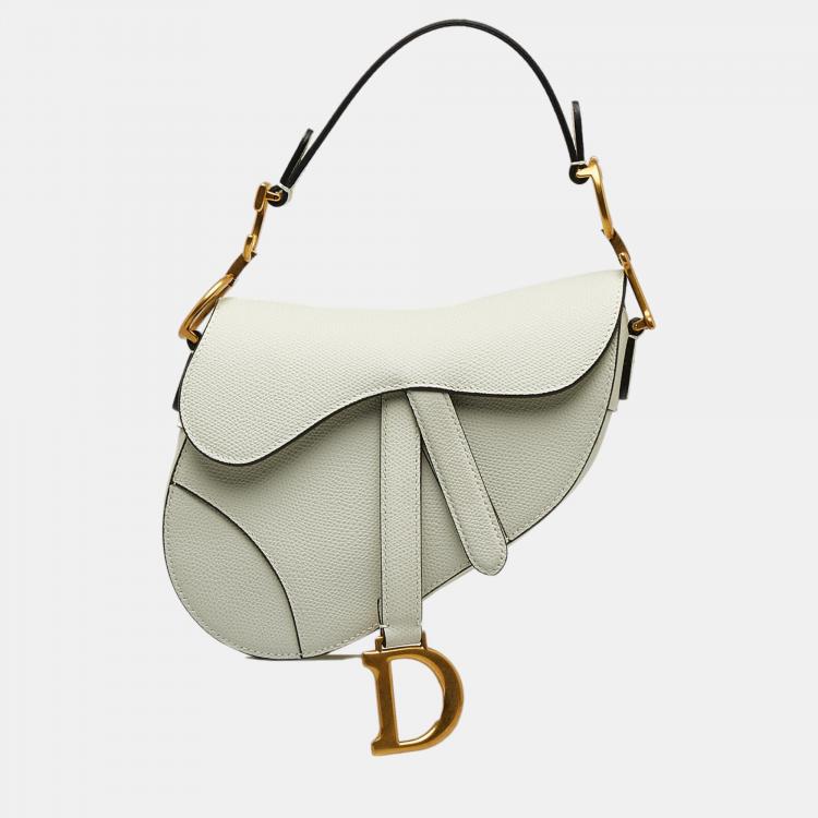 Dior white discount mini saddle bag