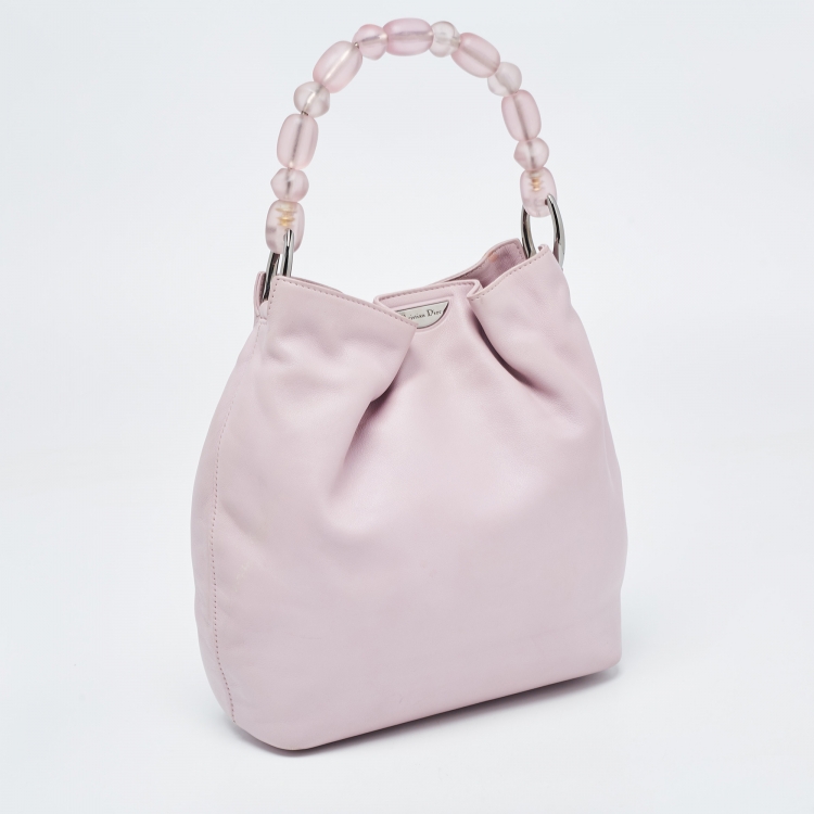 Pre Owned Dior Pink Leather Malice Pearl Hobo