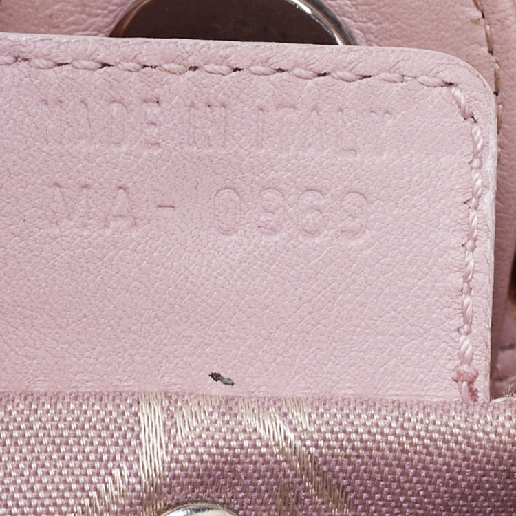 Pre Owned Dior Pink Leather Malice Pearl Hobo