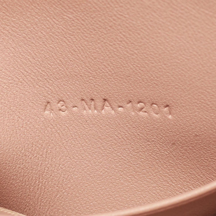 Pre Owned Dior Beige Cannage Leather Caro Zipped Chain Pouch