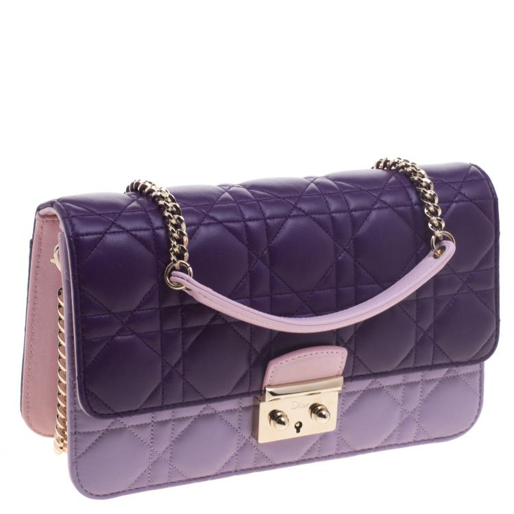 Pre Owned Dior Tri Color Cannage Leather Miss Dior Promenade Pouch