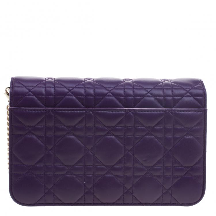 Pre Owned Dior Tri Color Cannage Leather Miss Dior Promenade Pouch