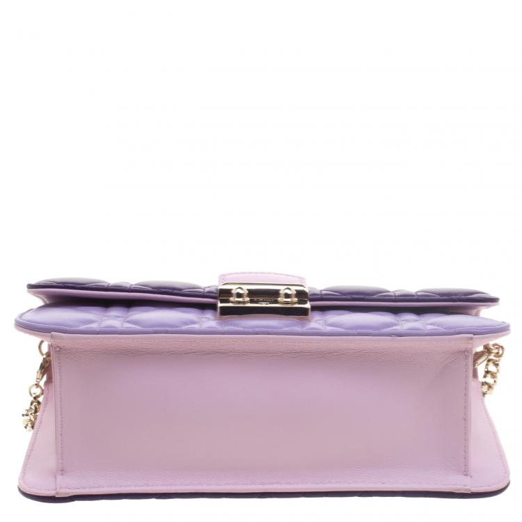 Pre Owned Dior Tri Color Cannage Leather Miss Dior Promenade Pouch