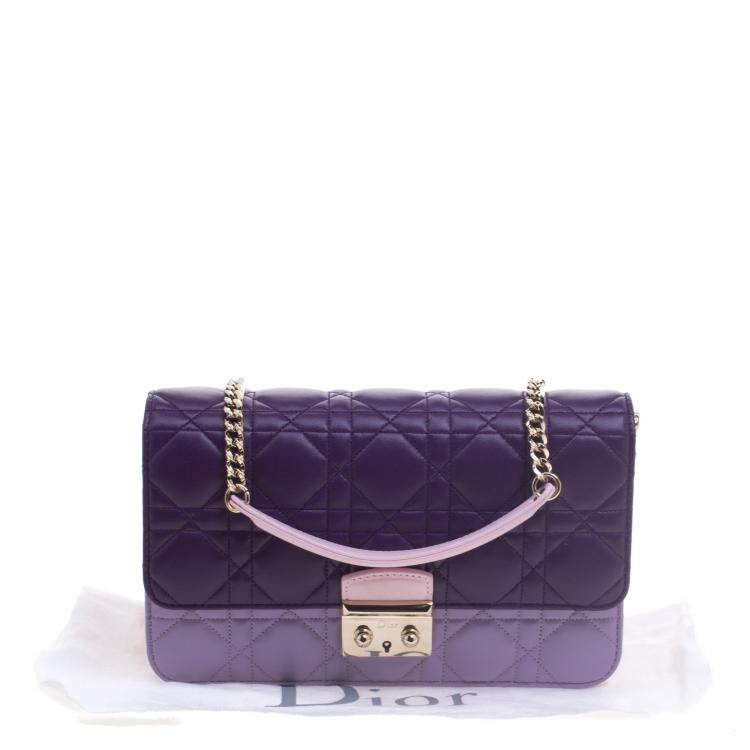 Pre Owned Dior Tri Color Cannage Leather Miss Dior Promenade Pouch