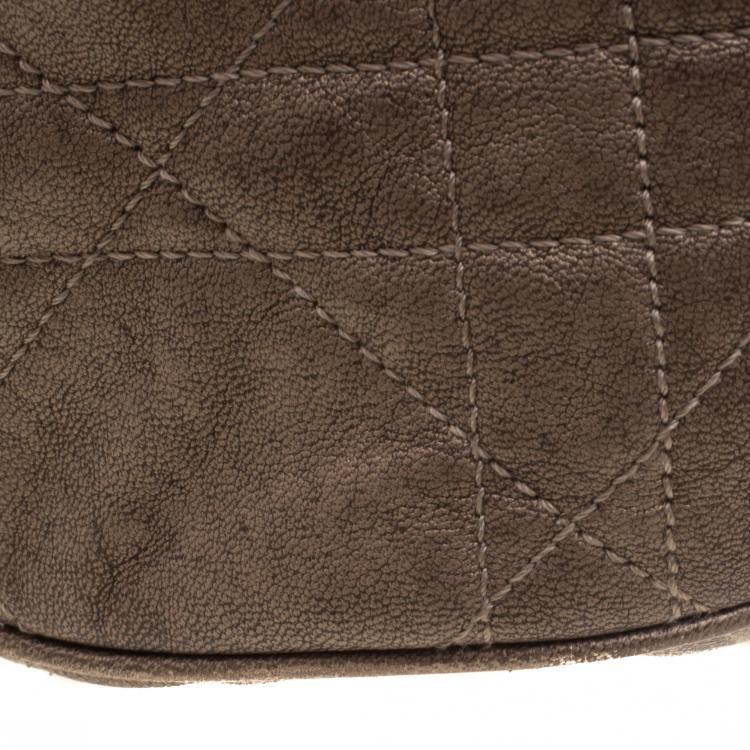 مملوكة مسبقًا Dior Metallic Brown Cannage Leather Hobo