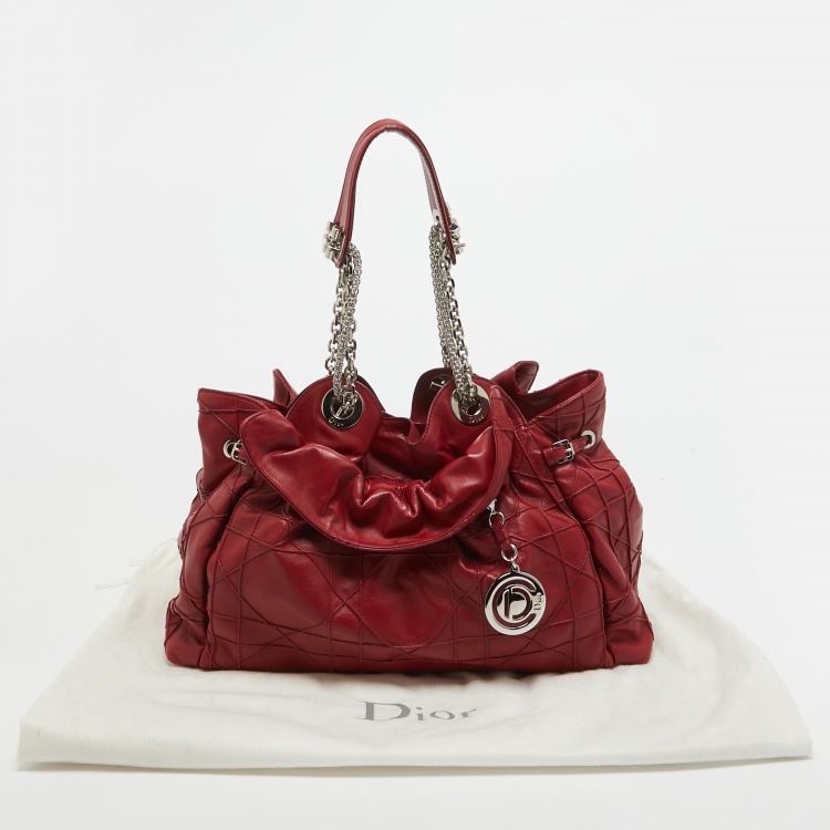 Pre Owned Dior Red Cannage Leather Le Trente Hobo