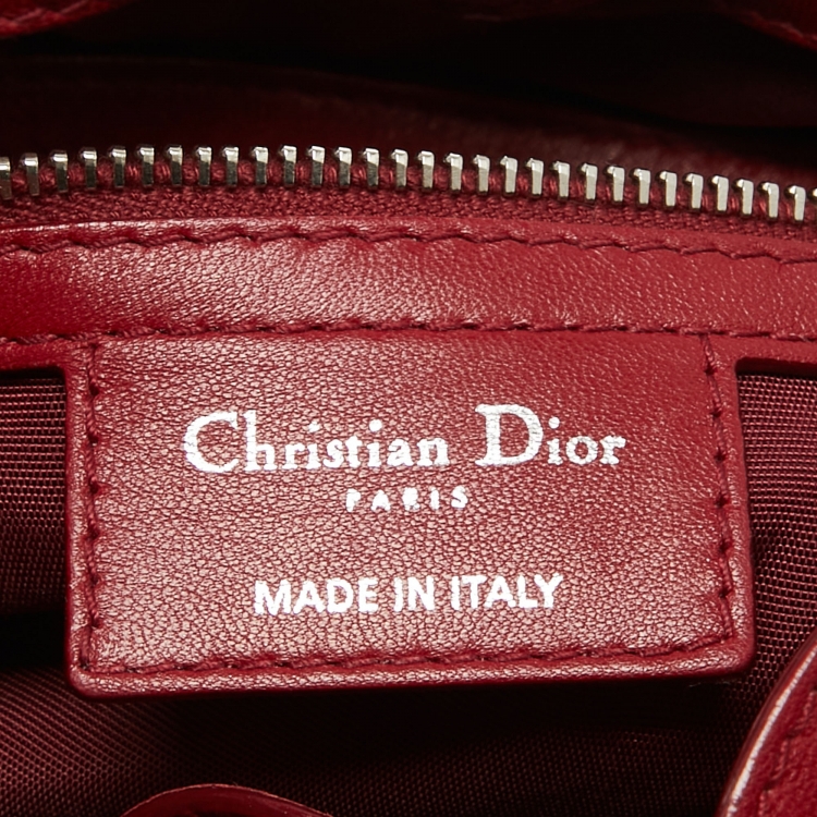 Pre Owned Dior Red Cannage Leather Le Trente Hobo