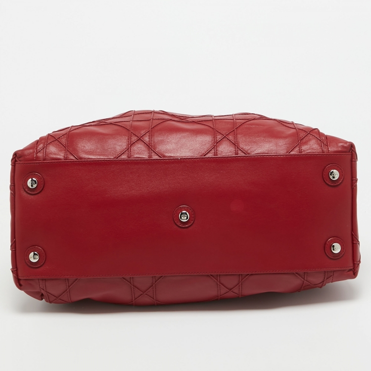 Pre Owned Dior Red Cannage Leather Le Trente Hobo