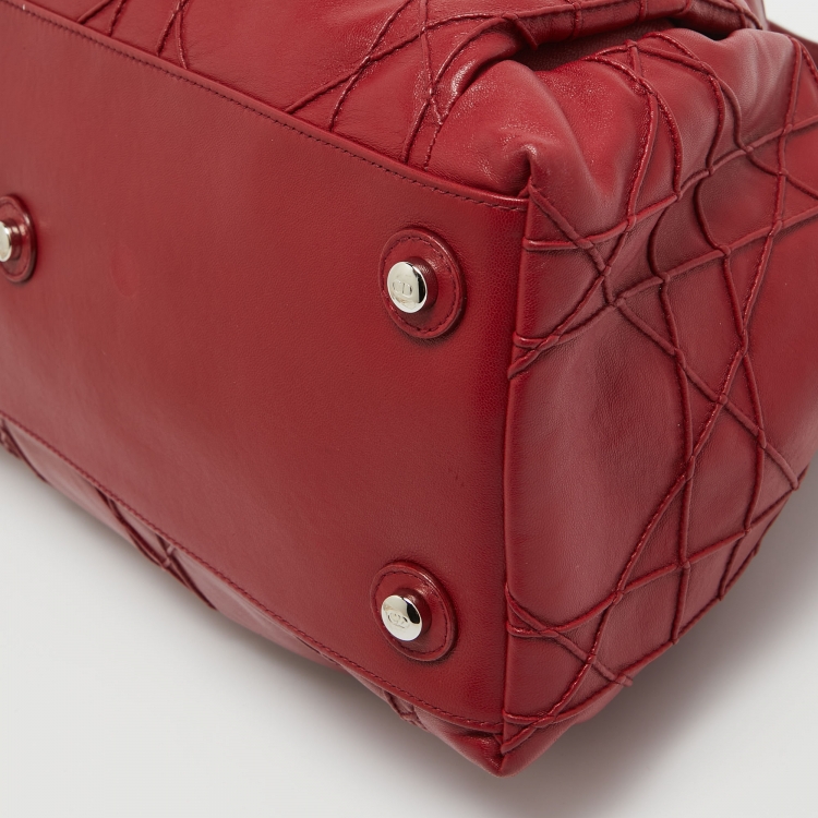 Pre Owned Dior Red Cannage Leather Le Trente Hobo