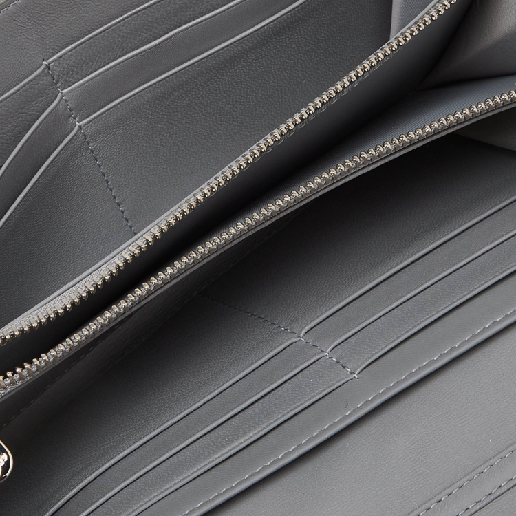 Pre Owned Dior Grey Leather Diorama Wallet on Chain