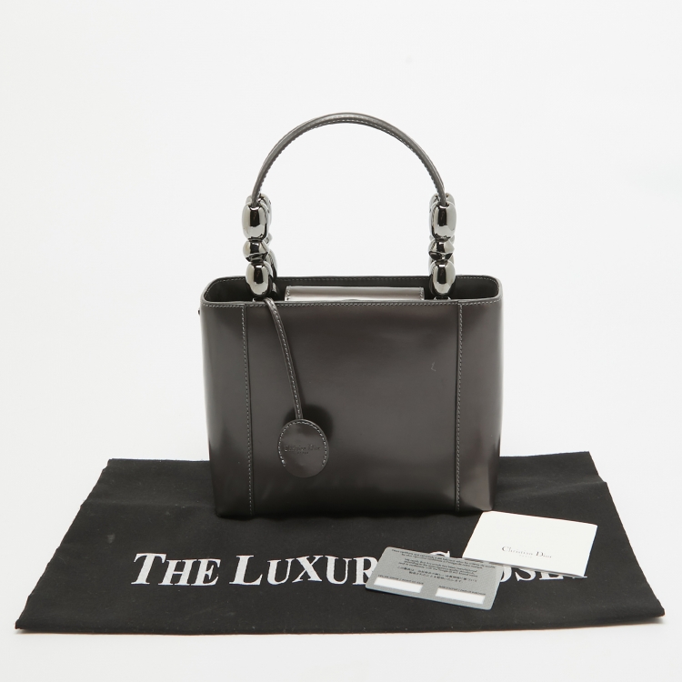 Pre Owned Dior Plum Glazed Leather Malice Tote