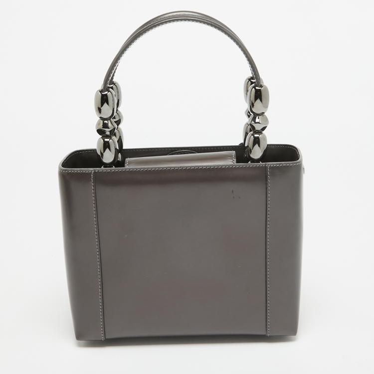 Pre Owned Dior Plum Glazed Leather Malice Tote