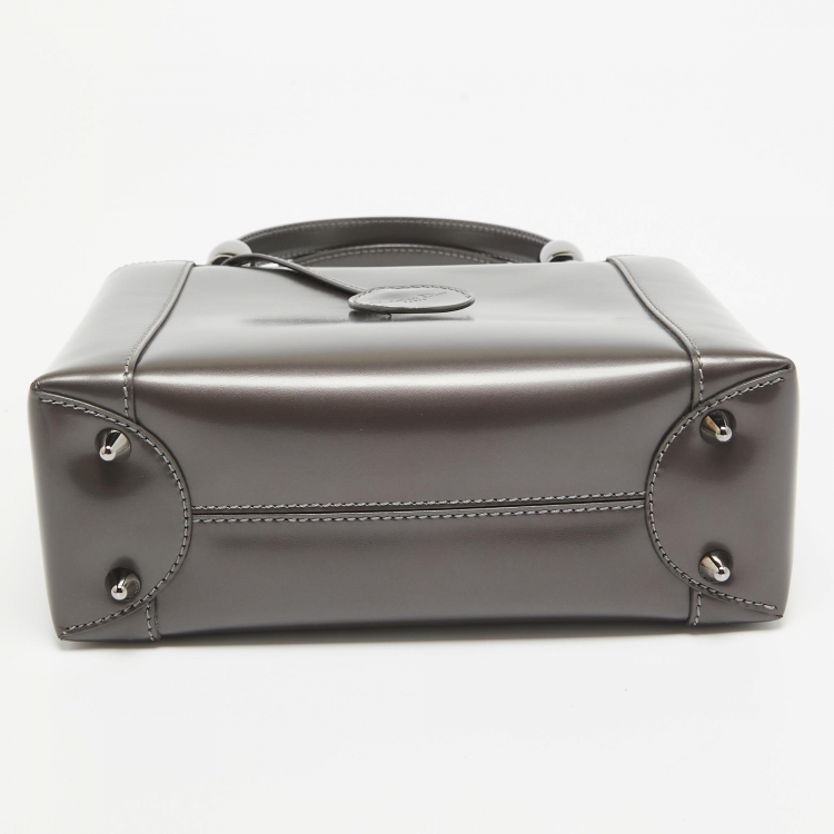 Pre Owned Dior Plum Glazed Leather Malice Tote