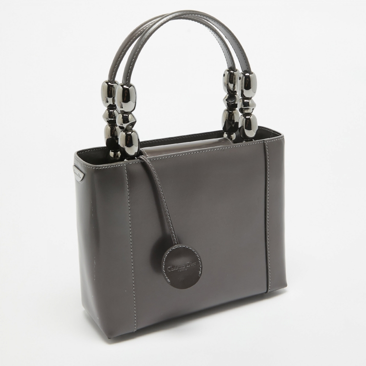 Pre Owned Dior Plum Glazed Leather Malice Tote