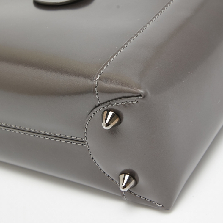 Pre Owned Dior Plum Glazed Leather Malice Tote