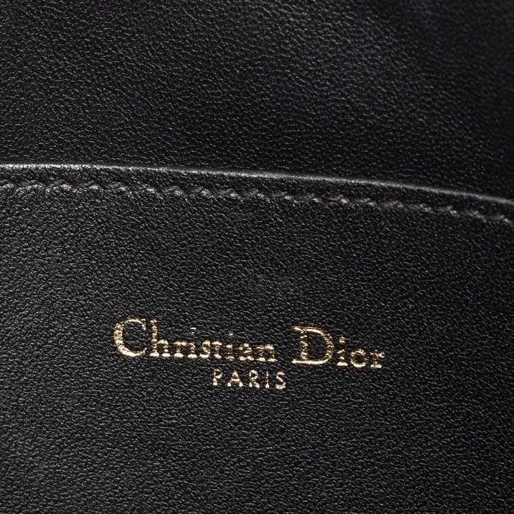 Pre Owned Dior Black Cannage Leather Large Caro Daily Pouch